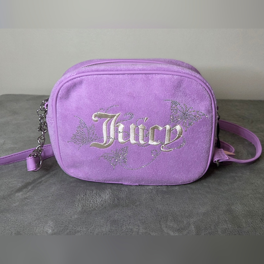* Juicy Couture Women's Teen Girl Wingin It Camera Crossbody Bling Bag Lavender